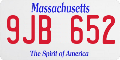 MA license plate 9JB652