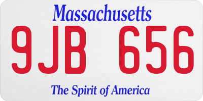 MA license plate 9JB656