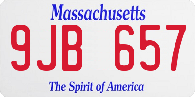 MA license plate 9JB657