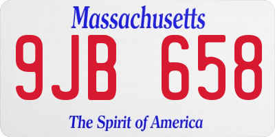 MA license plate 9JB658