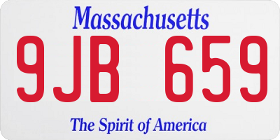 MA license plate 9JB659