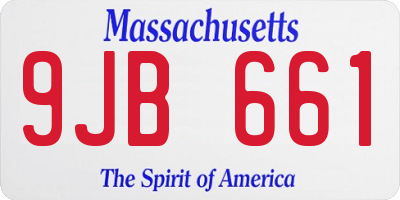 MA license plate 9JB661