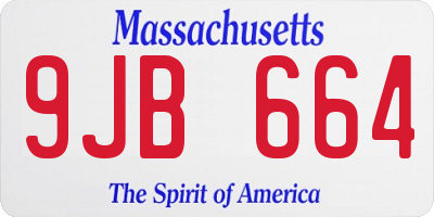 MA license plate 9JB664