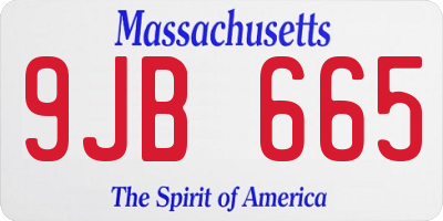 MA license plate 9JB665