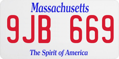 MA license plate 9JB669