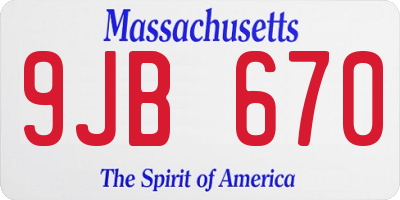 MA license plate 9JB670