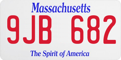 MA license plate 9JB682