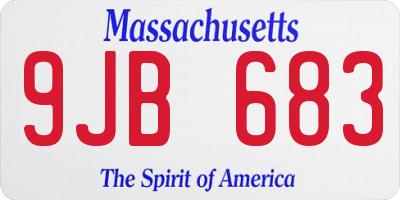 MA license plate 9JB683