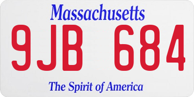 MA license plate 9JB684