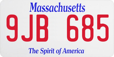 MA license plate 9JB685