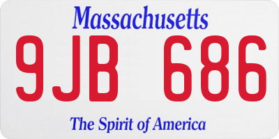 MA license plate 9JB686