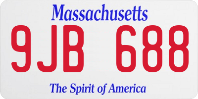 MA license plate 9JB688