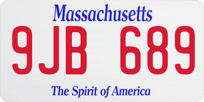 MA license plate 9JB689