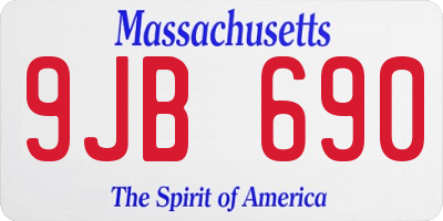 MA license plate 9JB690
