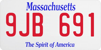MA license plate 9JB691