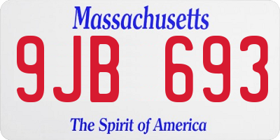MA license plate 9JB693