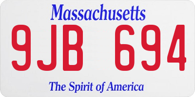 MA license plate 9JB694
