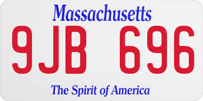 MA license plate 9JB696