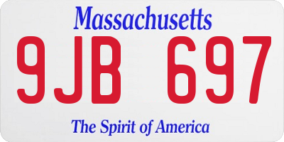 MA license plate 9JB697