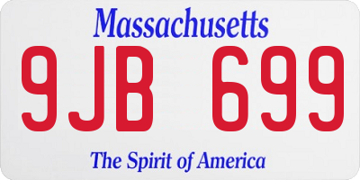 MA license plate 9JB699