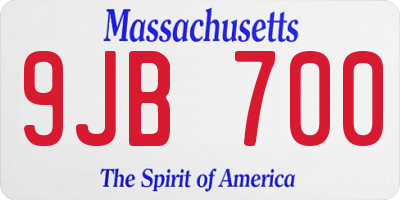MA license plate 9JB700