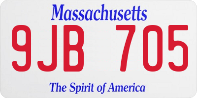 MA license plate 9JB705