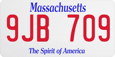 MA license plate 9JB709