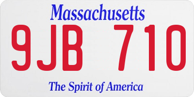 MA license plate 9JB710