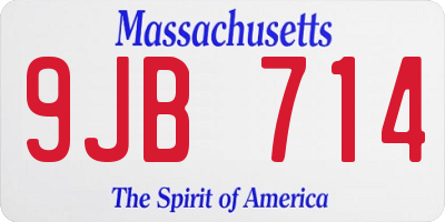 MA license plate 9JB714