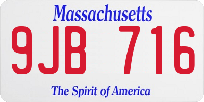 MA license plate 9JB716