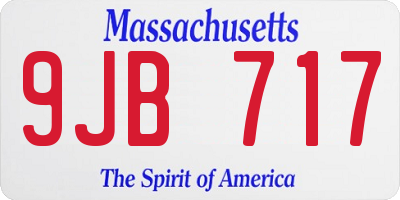 MA license plate 9JB717