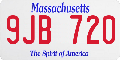 MA license plate 9JB720