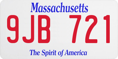 MA license plate 9JB721