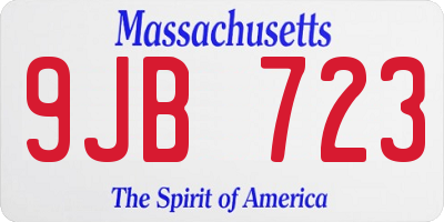MA license plate 9JB723