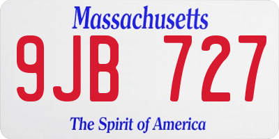 MA license plate 9JB727