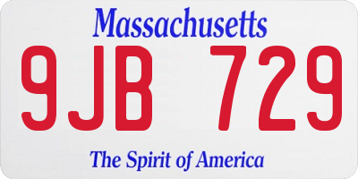 MA license plate 9JB729