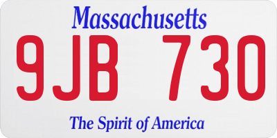 MA license plate 9JB730