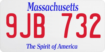 MA license plate 9JB732