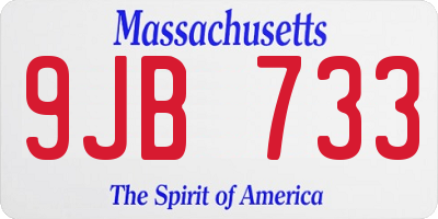 MA license plate 9JB733