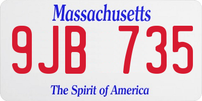 MA license plate 9JB735