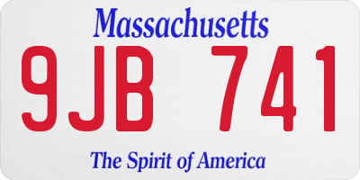 MA license plate 9JB741