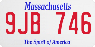MA license plate 9JB746