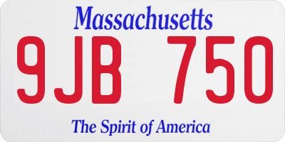 MA license plate 9JB750