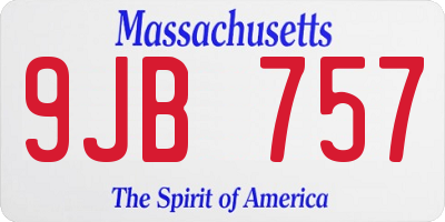 MA license plate 9JB757
