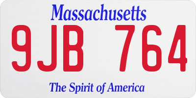 MA license plate 9JB764