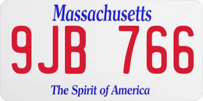 MA license plate 9JB766