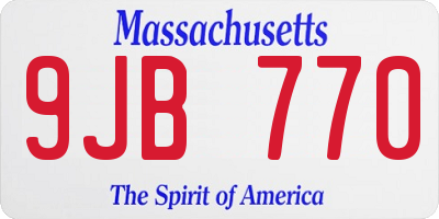 MA license plate 9JB770