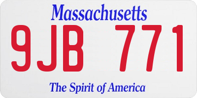 MA license plate 9JB771