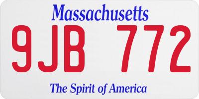 MA license plate 9JB772