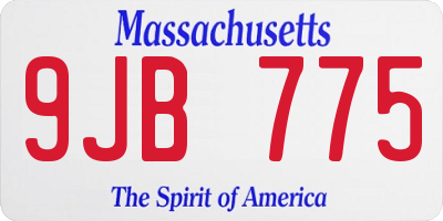 MA license plate 9JB775